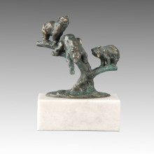 Animal Estatua Tres Pequeños Osos Escultura De Bronce Tpal-266